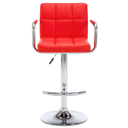 Barstoelen 2 st kunstleer rood