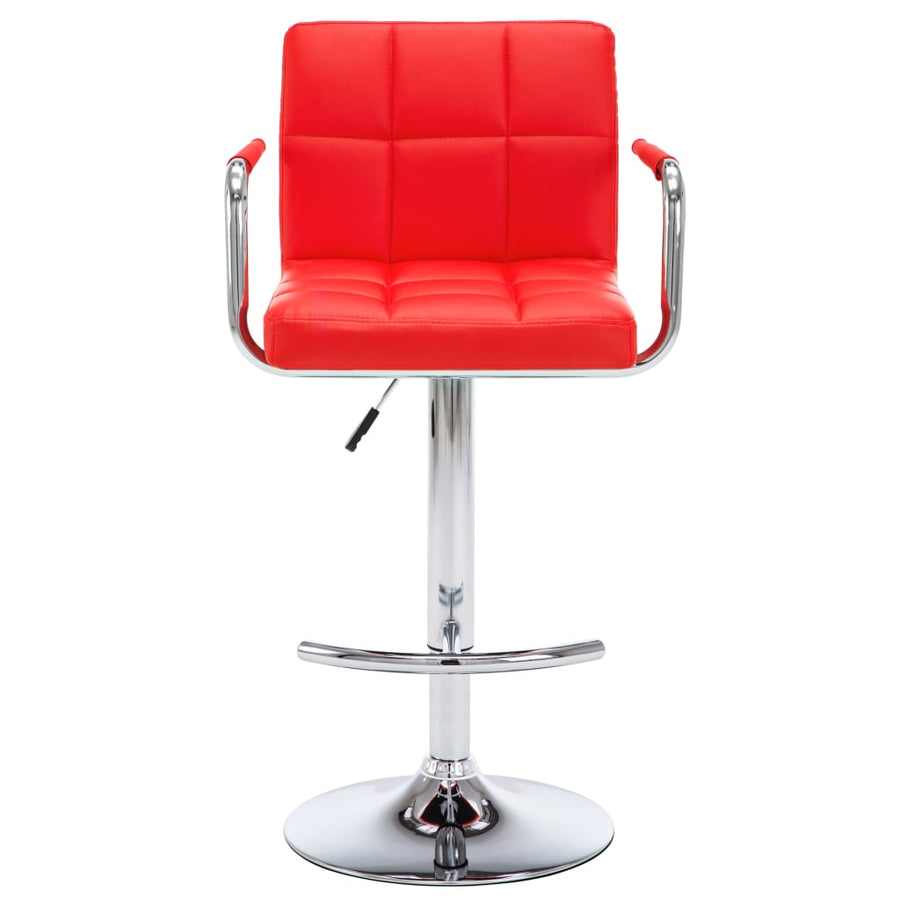 Barstoelen 2 st kunstleer rood