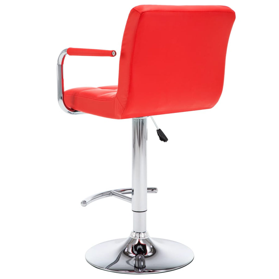 Barstoelen 2 st kunstleer rood