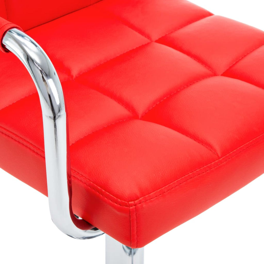 Barstoelen 2 st kunstleer rood