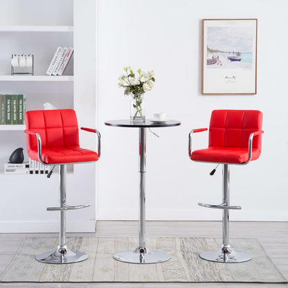 Barstoelen 2 st kunstleer rood