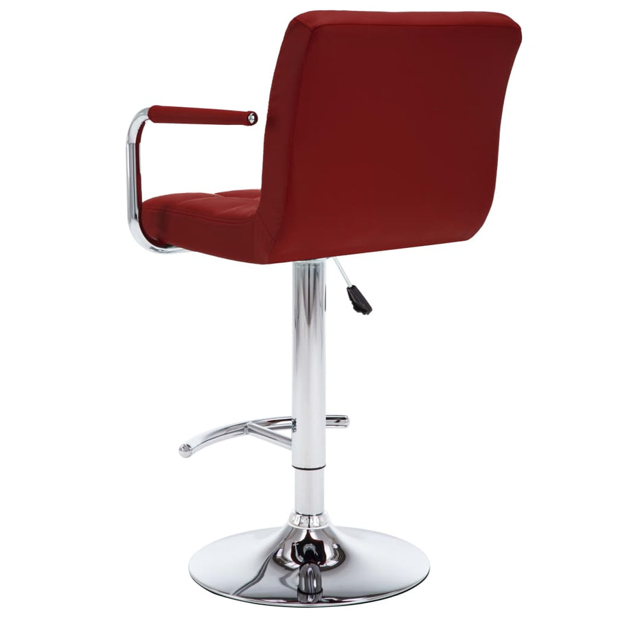 Barkrukken 2 st kunstleer wijnrood