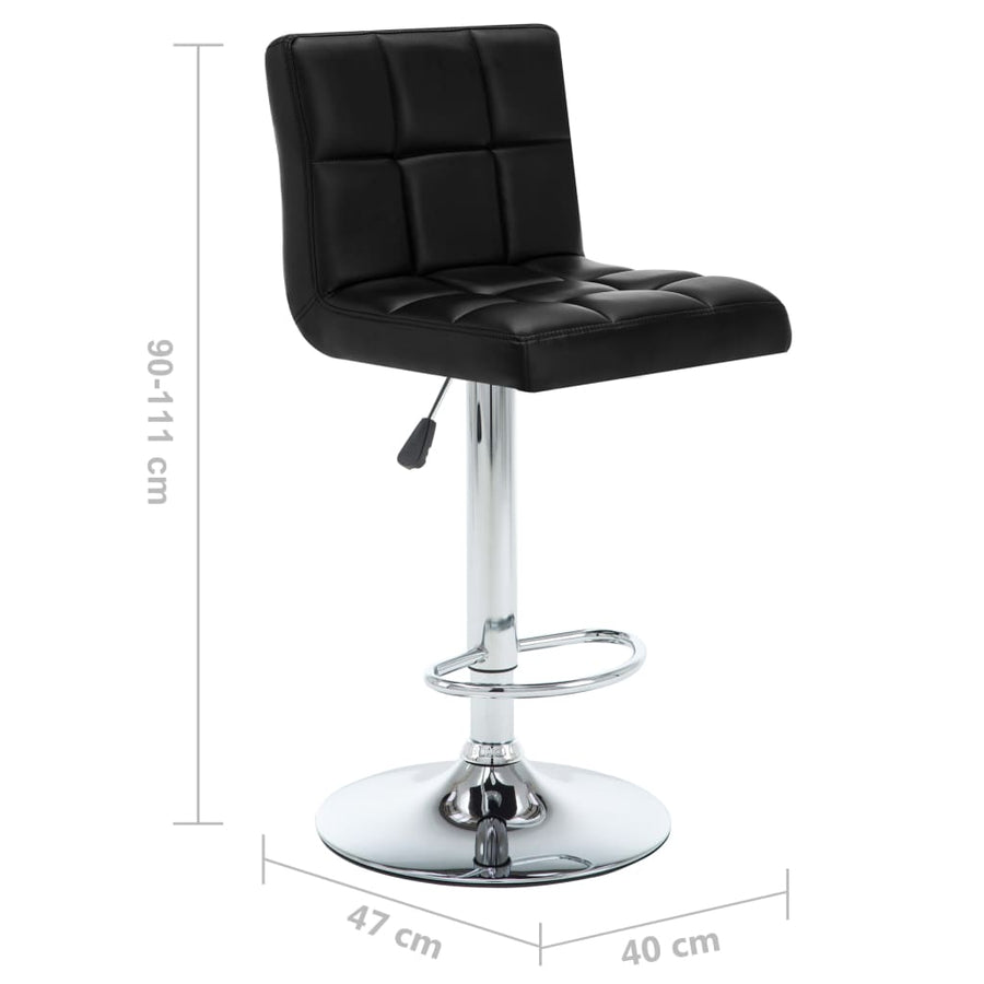 Barstoelen Kunstleer 2 Zwart