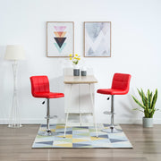 Bar stools 2 pc artificial leather red