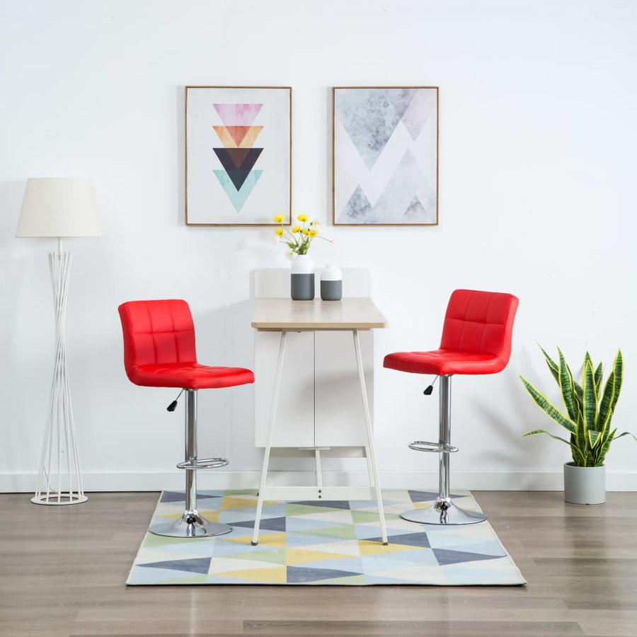 Barstoelen 2 St Kunstleer Rood
