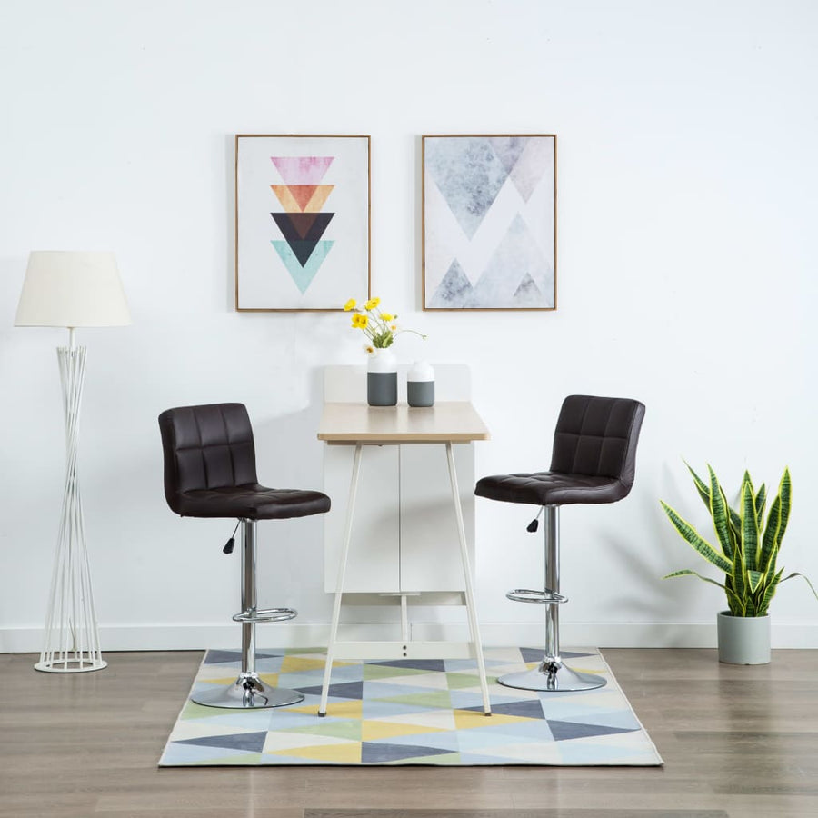 Barstoelen Kunstleer 2 Bruin