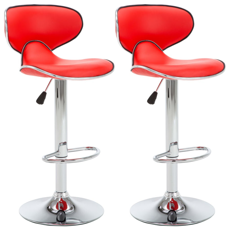 Barstoelen 2 st kunstleer rood