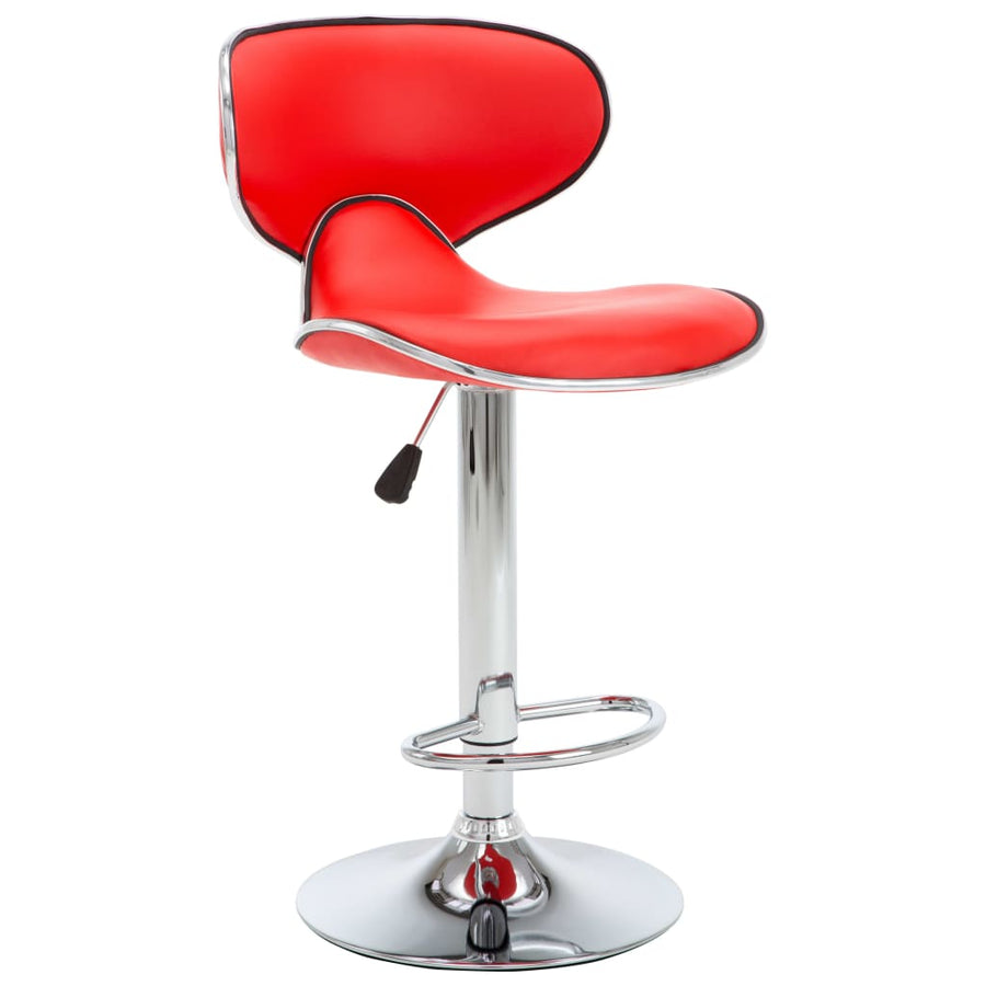 Barstoelen 2 st kunstleer rood