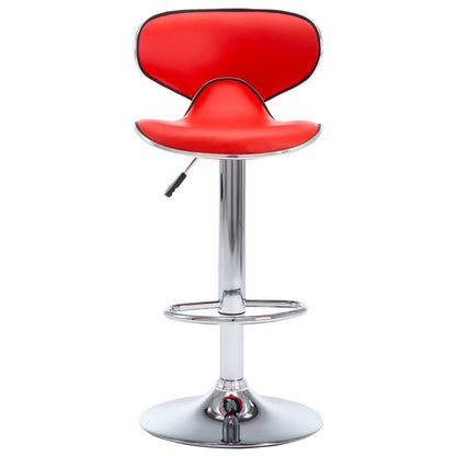 Barstoelen 2 st kunstleer rood