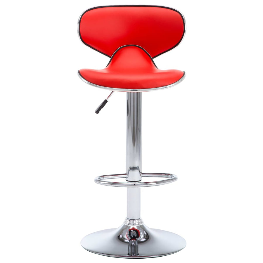 Barstoelen 2 st kunstleer rood