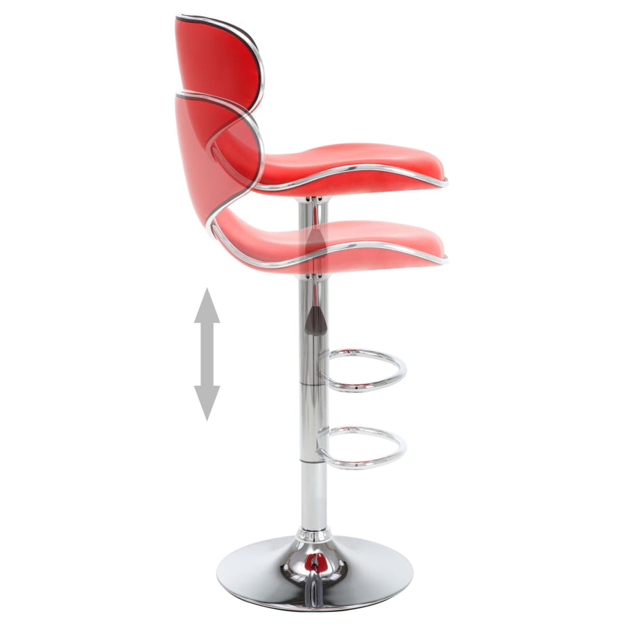 Barstoelen 2 st kunstleer rood