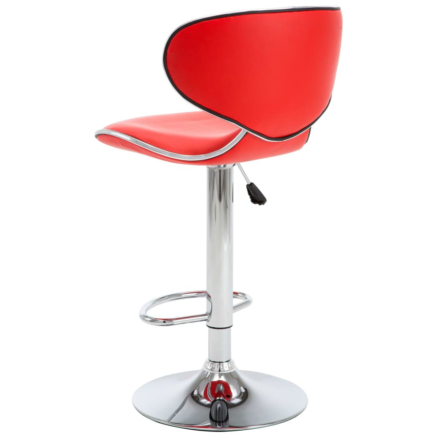Barstoelen 2 st kunstleer rood