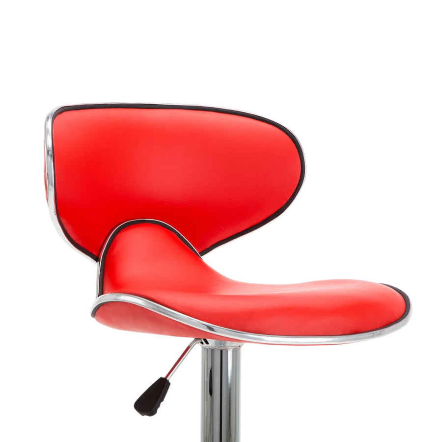 Barstoelen 2 st kunstleer rood
