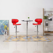 Bar stools 2 pc artificial leather red