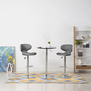 Bar stools 2 pcs artificial leather grey