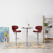 Bar stools 2 pcs faux leather wine red
