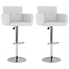 Bar stools 2 pcs faux leather white