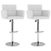 Barstoelen 2 st kunstleer wit 50x46x(93-115) cm