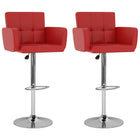 Barstoelen 2 st kunstleer rood 93-115 cm