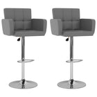 Bar stools 2 pcs artificial leather grey