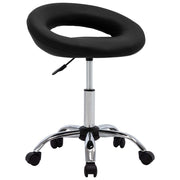 Werkstoel rollend kunstleer zwart 46x43x55-66 cm