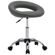 Werkstoel rollend kunstleer grijs 46x43x(55-66) cm