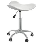 Salonkruk kunstleer wit verstelbaar 46-57 cm