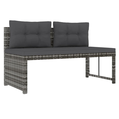 4-delige Tuinset met kussens poly rattan grijs