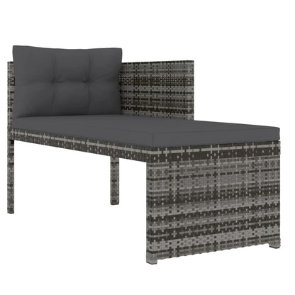 4-delige Tuinset met kussens poly rattan grijs