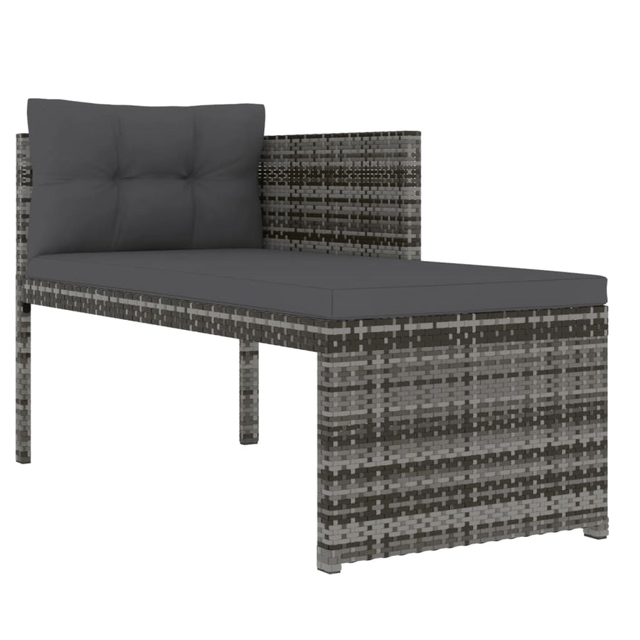 4-delige Tuinset met kussens poly rattan grijs