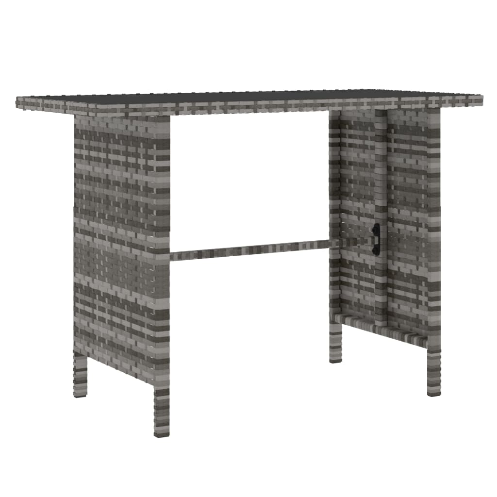 4-delige Tuinset met kussens poly rattan grijs