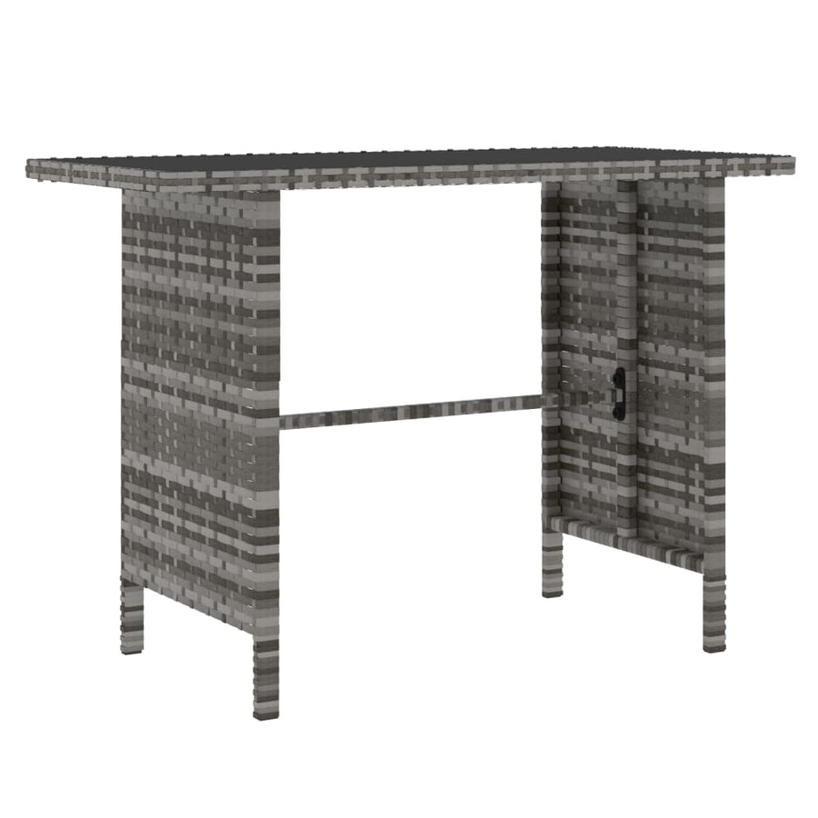 4-delige Tuinset met kussens poly rattan grijs