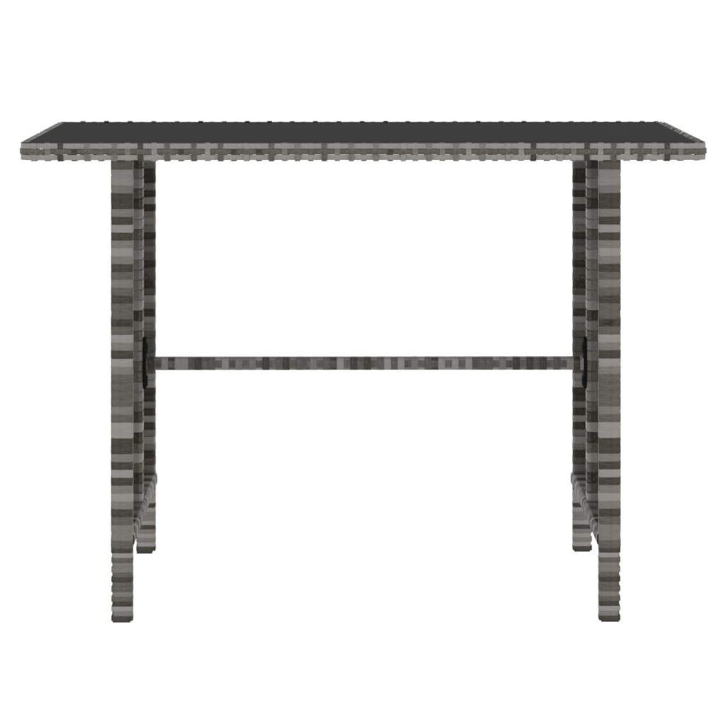4-delige Tuinset met kussens poly rattan grijs