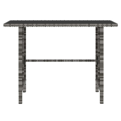 4-delige Tuinset met kussens poly rattan grijs