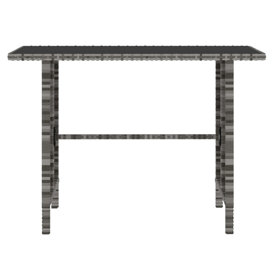 4-delige Tuinset met kussens poly rattan grijs