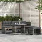 Tuinset poly rattan 4-delig grijs