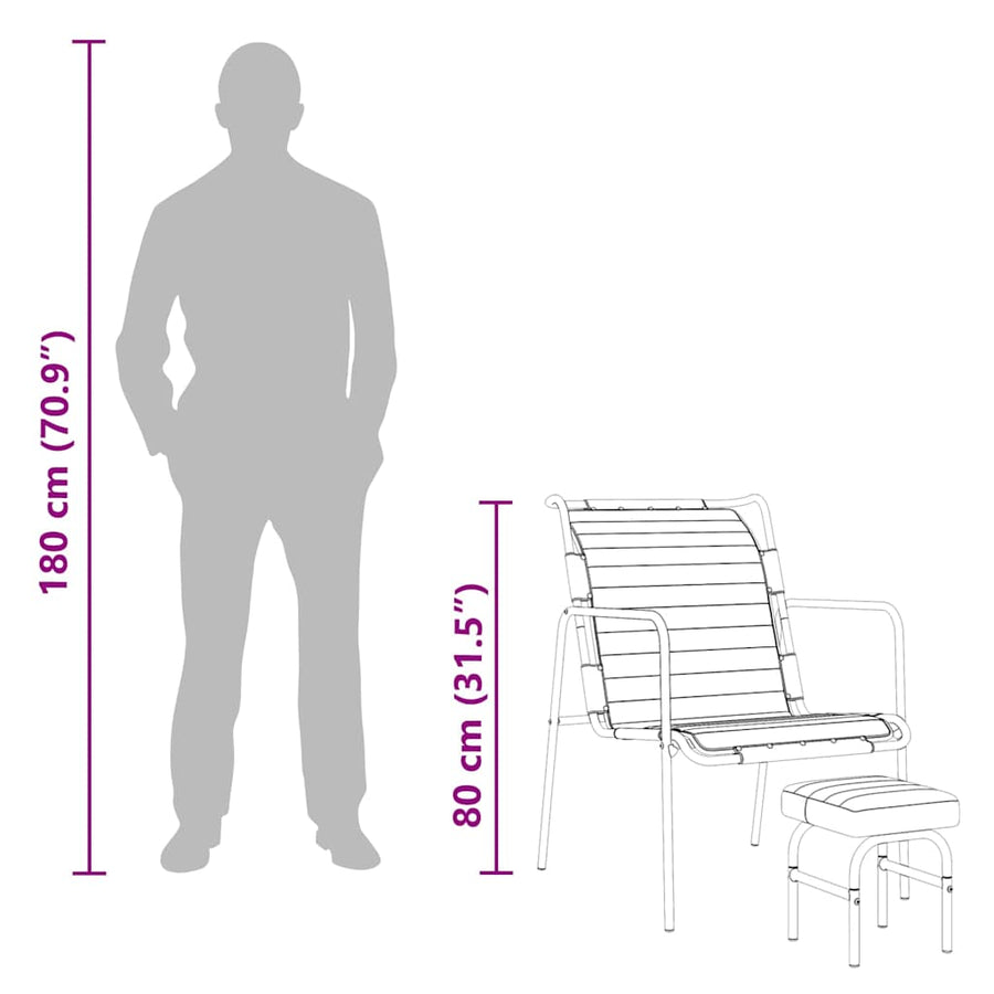 Relaxfauteuil met voetenbankje echt leer bruin