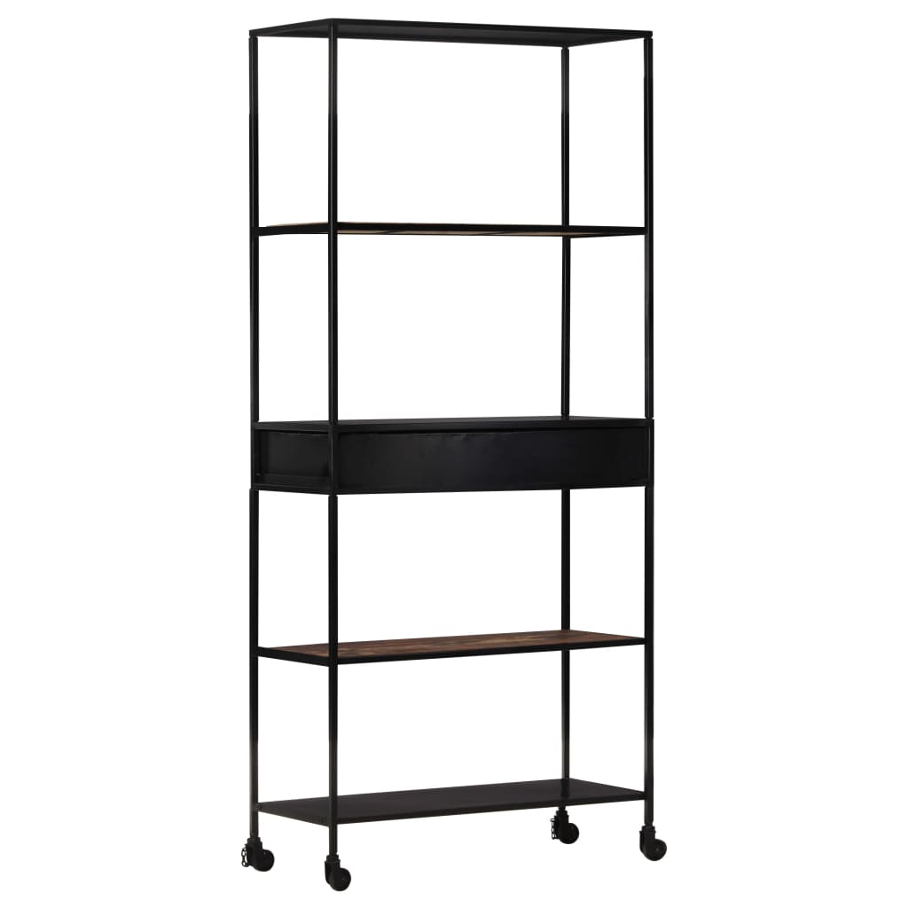 Boekenkast Ruw Mangohout En Ijzer 80 x 35 x 180 cm