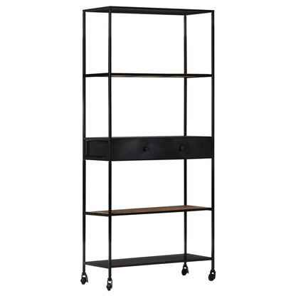 Boekenkast Ruw Mangohout En Ijzer 80 x 35 x 180 cm