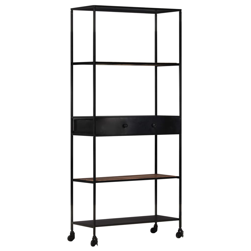 Boekenkast Ruw Mangohout En Ijzer 80 x 35 x 180 cm