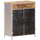 Sideboard 60X35X75 Cm Rough Mango Wood And Iron
