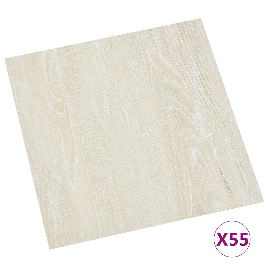 Vloerplanken 55 pcs Crème 5,11 m² PVC