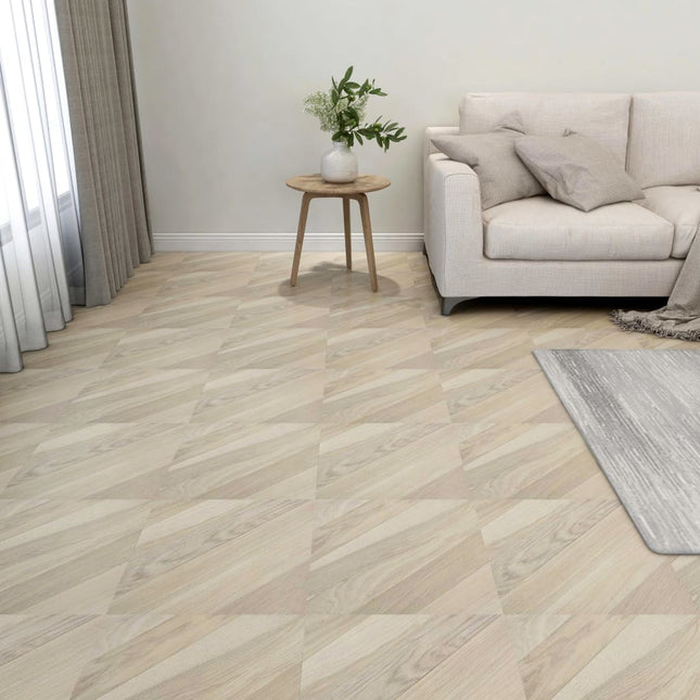 Vloerplanken zelfklevend 55 st 5,11 m² PVC gestreept beige Beige gestreept