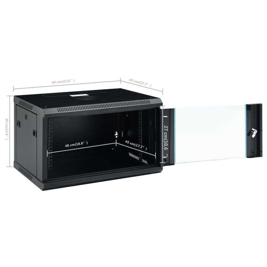 Netwerkkast voor aan de muur 6U 19" IP20 600x450x375 mm 600 x 450 x 375 mm