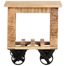 Bijzettafel Op Wieltjes 40X40X42 Cm Ruw Mangohout