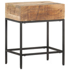 Side table 40x30x50 cm solid rough mango wood
