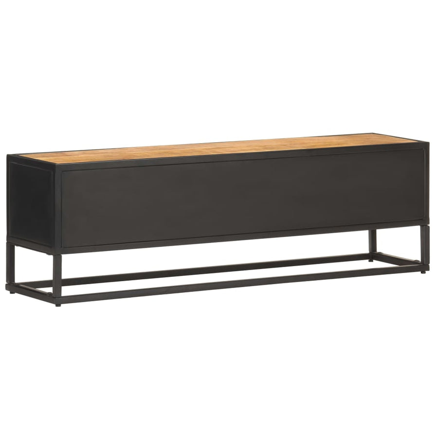 Tv-Meubel Met Bewerkte Deur Ruw Mangohout 130 x 30 x 40 cm
