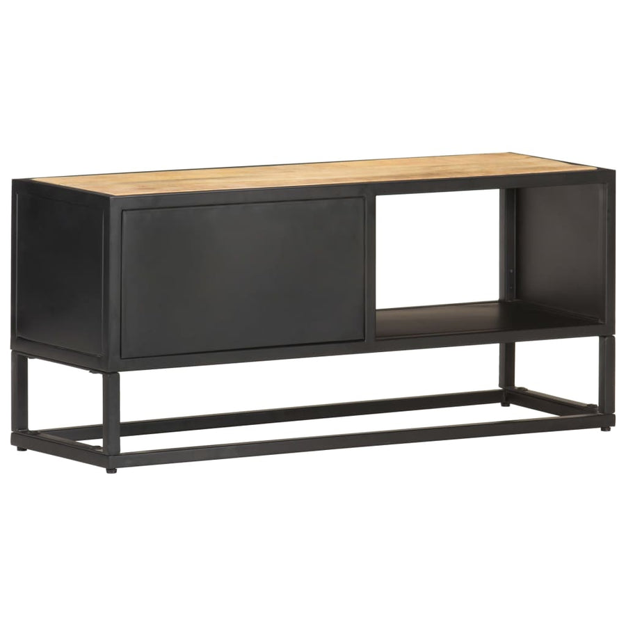 Tv-Meubel Met Bewerkte Deur Ruw Mangohout 90 x 30 x 40 cm