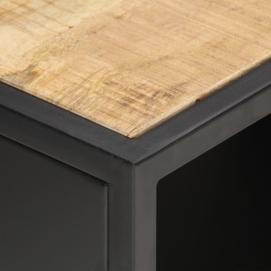 Tv-Meubel Met Bewerkte Deur Ruw Mangohout 90 x 30 x 40 cm
