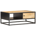 Salontafel 90x55x36 cm ruw mangohout met deur